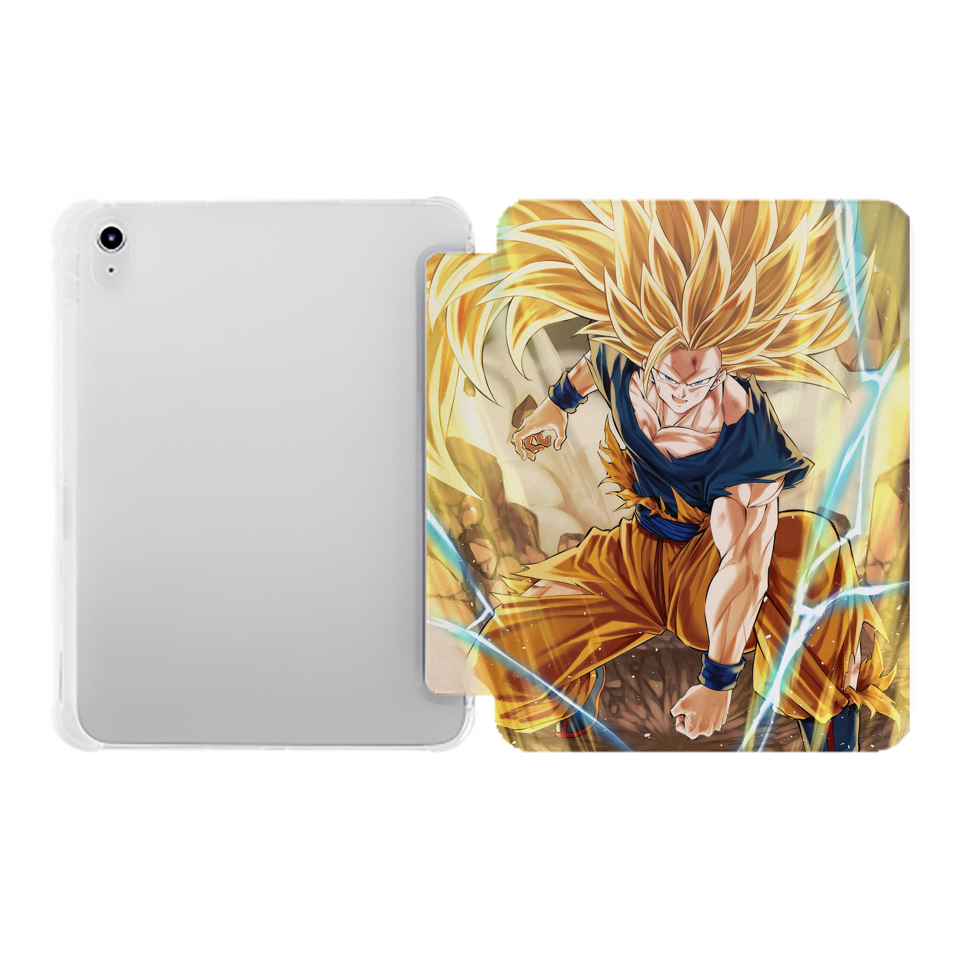 （画像用） ドラゴンボール DRAGON BALL IPad ケース ペン収納付き 三つ折りスタンド PUレザー×シリコン 対応機種9.5/10.5/10.9インチ